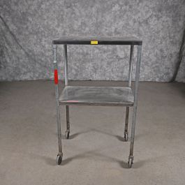 General-Purpose-Cart-Silver-Colored-Metal-2-Shelves-Swivel-Wheels-24.5 ...