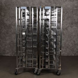 Lot-of-2-Edstrom-Industries-Lab-Animal-Cage-Racks-Stainless-Steel