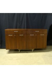 Buffet/Credenza Walnut Colored Wood Rectangle With Storage Lockable Keys not Included 62"x24"x34"