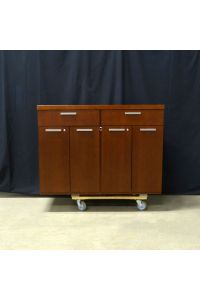 Buffet/Credenza Cherry Colored Wood Rectangle With Storage Lockable Includes Key 48"x24"x35.5"