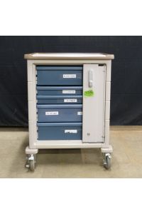 Herman Miller CT336 Mobile Medical Storage Warm Grey Neutral Hard Plastic with Lock Electronic Lock with Code 28"x22"x36"