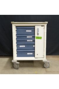Herman Miller CT336 Mobile Medical Storage Soft White Hard Plastic with Lock Electronic Lock with Code 28"x22"x36"