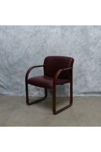 Steelcase Snodgrass Conversation Chair Burgundy Vinyl With Arms