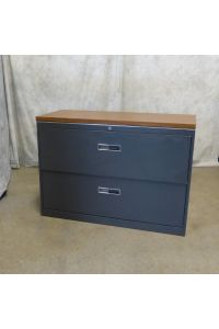 Gray Metal 2 Drawers Lockable Keys not Included 42"x18"x30"
