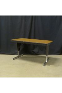 Mitchell SA-1 Folding Table Oak Colored Laminate Rectangle Adjustable 48"x30"