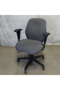 HON Muscatine Office Chair Black Pattern Fabric Adjustable With Arms With Wheels