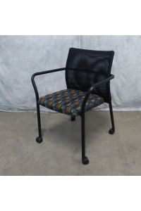 Steelcase Jersey Conversation Chair Multi Colored Fabric With Arms With Wheels