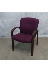 Steelcase 0612W Conversation Chair 3772 Medium Mahogany Fabric With Arms
