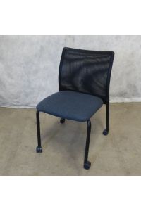 Steelcase Jersey Conversation Chair 5064 Licorice Fabric With Wheels