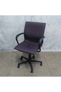 Steelcase Protége Office Chair 5A10 Eggplant Fabric Adjustable With Arms With Wheels