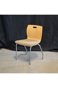 Metro Rover Conversation/Side Chair Brown Fabric with Wheels
