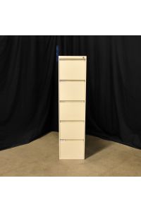 Steelcase 900501CHNF 4700 Warm White Metal 5 Drawer File Cabinet Lockable Includes Key Letter Size 15"x28.5"x60"