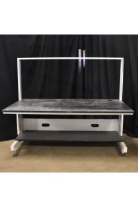 Workbench Black Colored Lab-Safe Composite Rectangle with Wheels & Cord Cut-Outs 72"x36"x61"