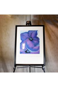 O'Keefe, Georgia Purple Petunias Print Black Wood Frame 22"x30"