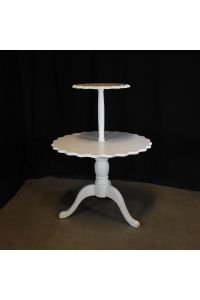 Accent Table Ivory Colored Wood Round 36"x36"x59"