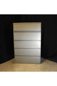 Gray Metal 5 Drawer File Cabinet Lockable Keys not Included 42"x18"x65"