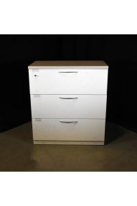 Steelcase RLF18363P 4700 Warm White Metal 3 Drawer File Cabinet Lockable Includes Key With Table Top 36"x20"x40"