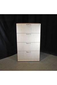 Steelcase E6LF24351F Light Wood Colored Laminate 4 Drawer File Cabinet Lockable Includes Key 30"x25"x51.5"