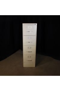 Steelcase 1705L 4650 Putty Metal 4 Drawer File Cabinet Lockable Includes Key Letter Size 15"x30"x52.5"