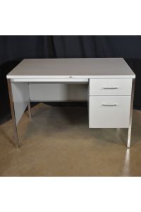 Steelcase Desk Gray Laminate Rectangle with Storage Lockable Includes Key 45"x30"x29.5"