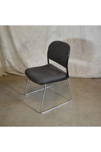 KI The Piretti Collection Stacking Chair Brown Pattern Fabric with Arms