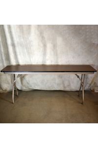 Folding Table Dark Wood Colored Laminate Rectangle 72"x18"