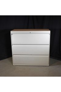 Allsteel ELF342NB.P05.OMT Beige Metal 3 Drawer File Cabinet Lockable Keys not Included With Table Top 42"x18"x41"