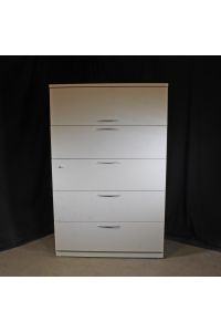Steelcase RLF18425P 7225 Sand Metal 5 Drawer File Cabinet Lockable Includes Key 42"x20"x66"