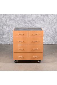 Valley City Base Cabinetry Medium Colored Wood 5 Drawer on Wheels 30"X24"x34"