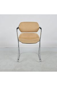 American Seating Acton Stacking Chair with Arms &ndash; Yellow Fabric