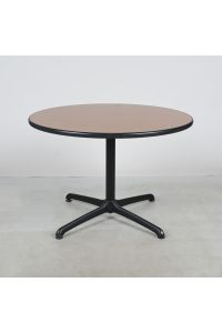 Vintage Steelcase 854200 Round Caf&eacute;/Bistro Table, Dark Wood Laminate, 42"
