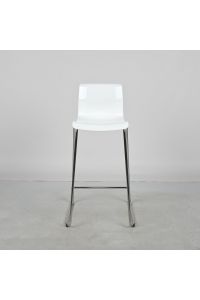 IKEA AA-321913-1 White Bar Stool Chrome Metal Legs Counter Height Chair