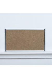 Quartet Wall-Mounted Brown Cork Board Single-Sided 24" x 14" Aluminum Frame