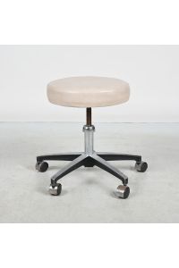 Midmark Medical Adjustable Rolling Exam Stool Beige Vinyl Seat