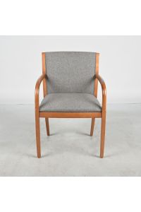 Bernhardt Design Conversation/Side Chair Gray Fabric with Arms