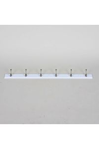 Wall Mounted Coat Rack White with 6 Double Hooks 45"