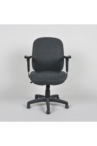 Damaged Sheenmax Enterprises Adjustable Office Chair, Gray Pattern Fabric, with Arms & Wheels
