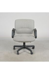 Vintage Steelcase Timeline Office Chair, Gray Fabric, Fixed Arms, Casters