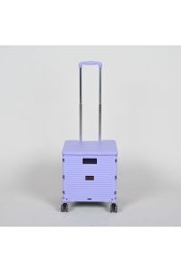 SELORSS Purple Folding Rolling Shopping Cart Collapsible Storage Bin 15"X14"X41.5"