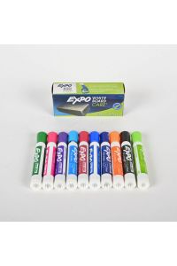 EXPO Dry Erase Marker Assortment, 10 Markers, With Sealed Whiteboard Eraser