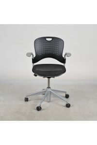 Damaged Vintage Herman Miller Caper Office Chair, Black Mesh, Adjustable with Arms & Wheels