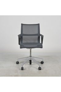 Damaged Herman Miller Setu Office Chair, Gray Mesh, Adjustable with Arms and Wheels