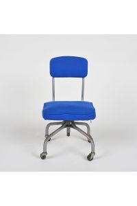 Damaged Steelcase 161 Office Chair Blue Fabric Adjustable with Wheels