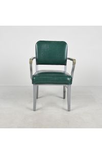 Steelcase Tanker Conversation/Side Chair Green Vinyl with Arms