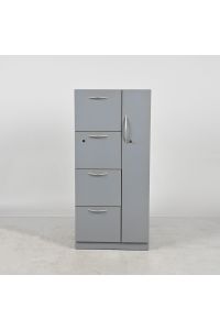 Steelcase 4 Drawer File Cabinet & Storage (Right) Locker Gray Metal Locking 24"x25"x52"