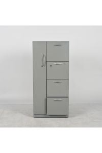 Steelcase 4 Drawer File Cabinet & Storage (Left) Locker Gray Metal Locking 24"x25"x52"