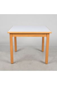 Vintage Nemschoff Dining Table, White Laminate, Square, 36" x 36" x 29.5"