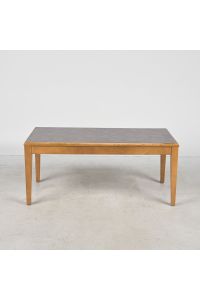 Coffee Table, Gray Laminate & Medium Wood Colored Frame, Rectangle, 40" x 20" x 17"