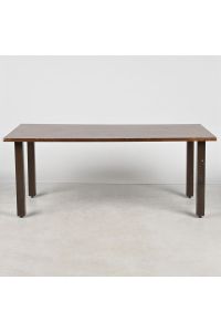 Dining Table Dark Wood Colored Laminate Rectangle 72"x36"x29.5"
