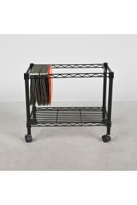Safco File Cart Black Metal 1 Shelf Swivel Wheels 24"x14"x21"